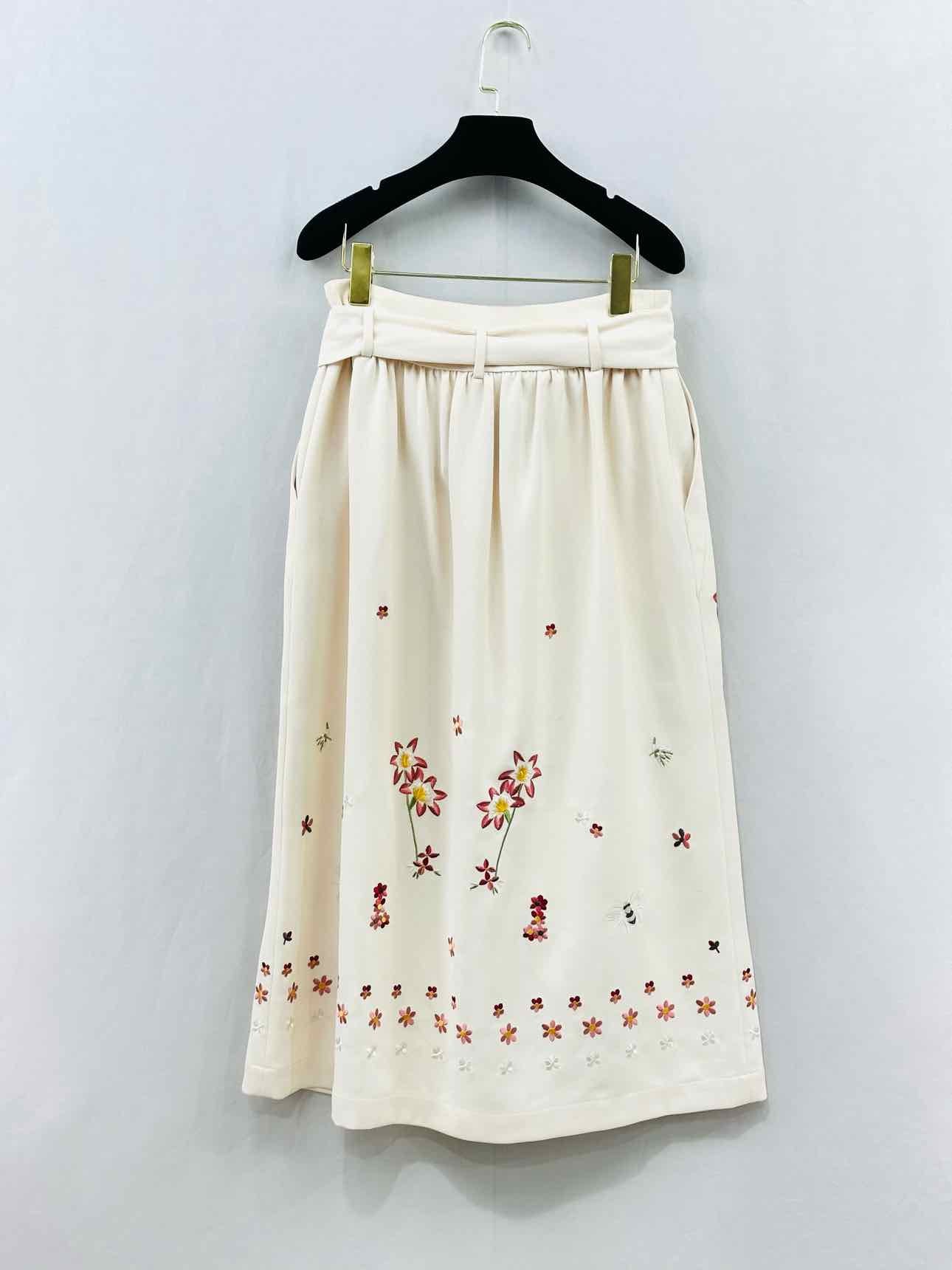 TEMPERLEY LONDON Cream Multicolor Size US 6 Midi Skirt