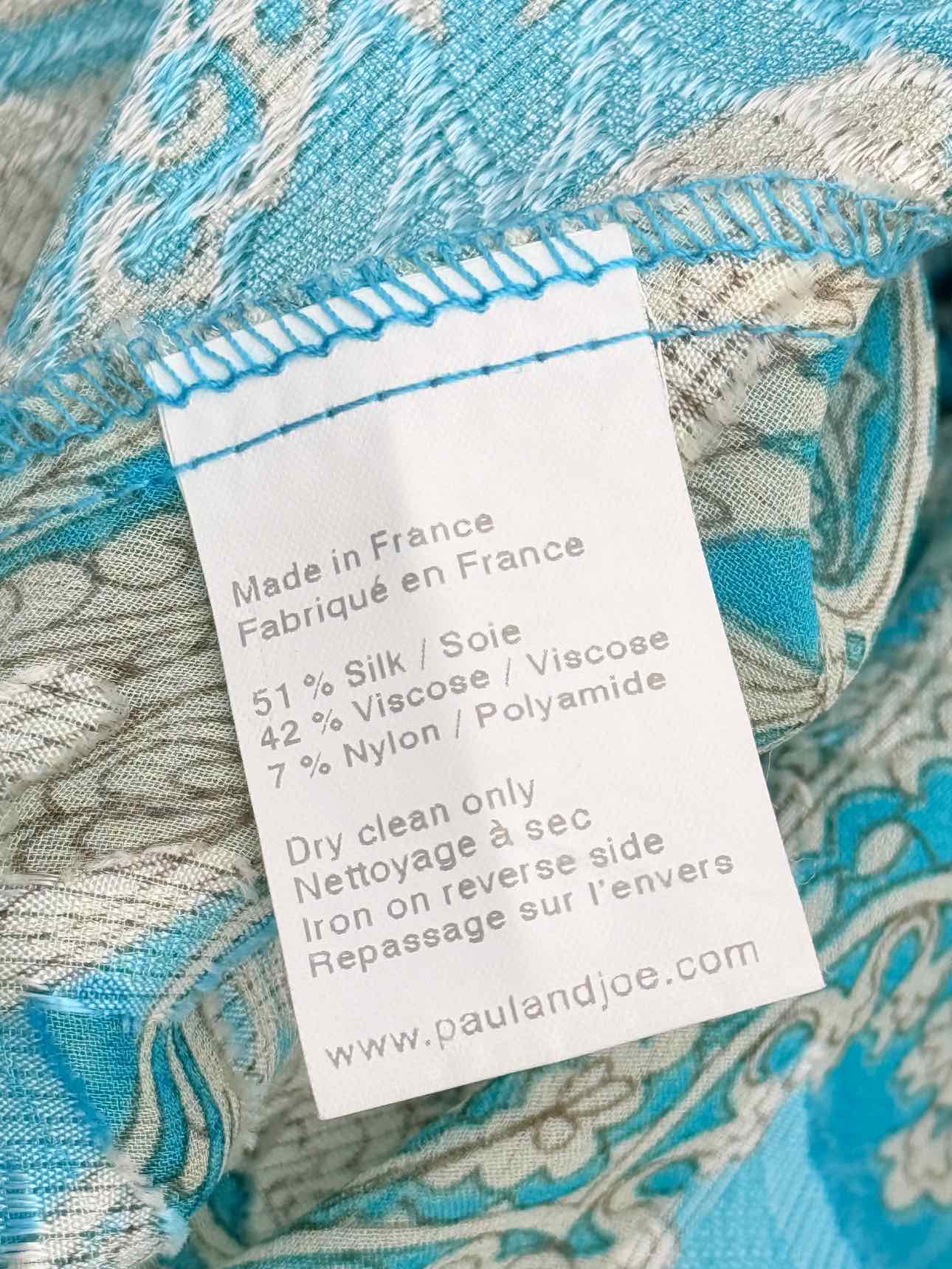 PAUL & JOE Kimono Blue & Cream Size Small Top