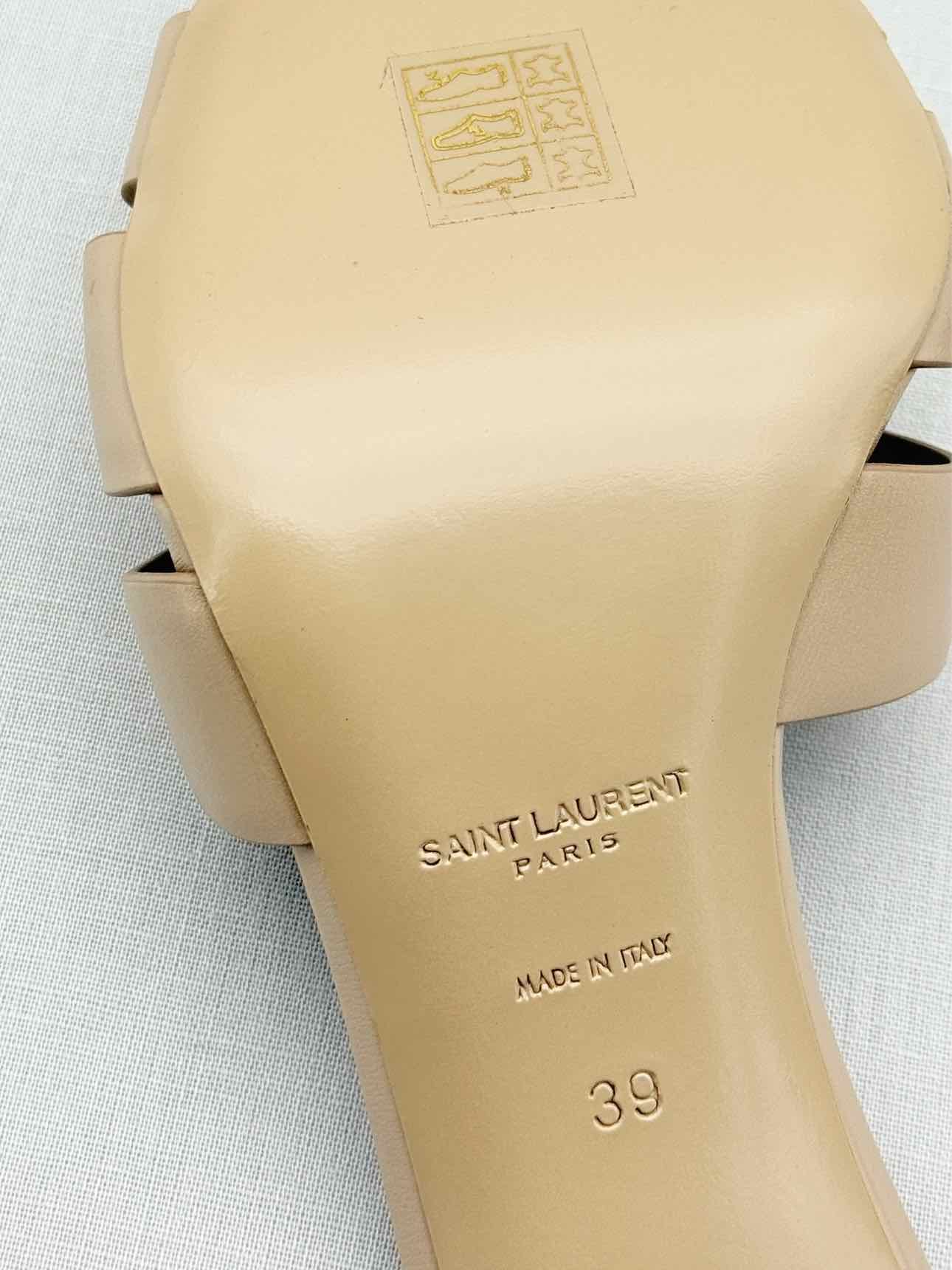 SAINT LAURENT Tribute Beige Size EU 39 Mules