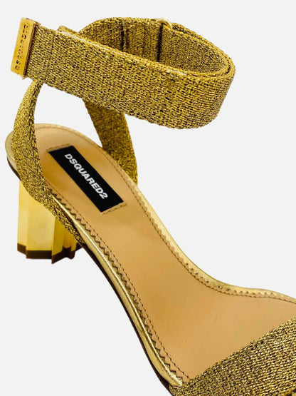 DSQUARED2 Metallic Gold Heeled Sandals