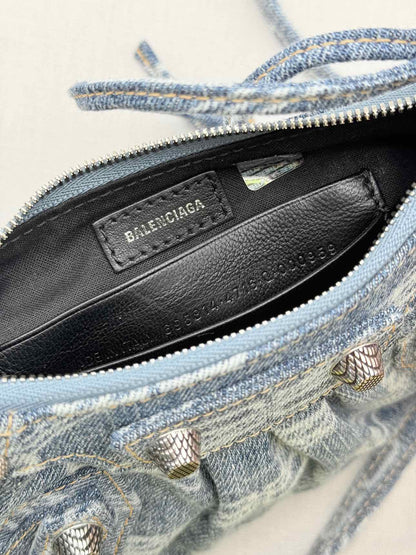 BALENCIAGA Le Cagole Blue Logo Crossbody