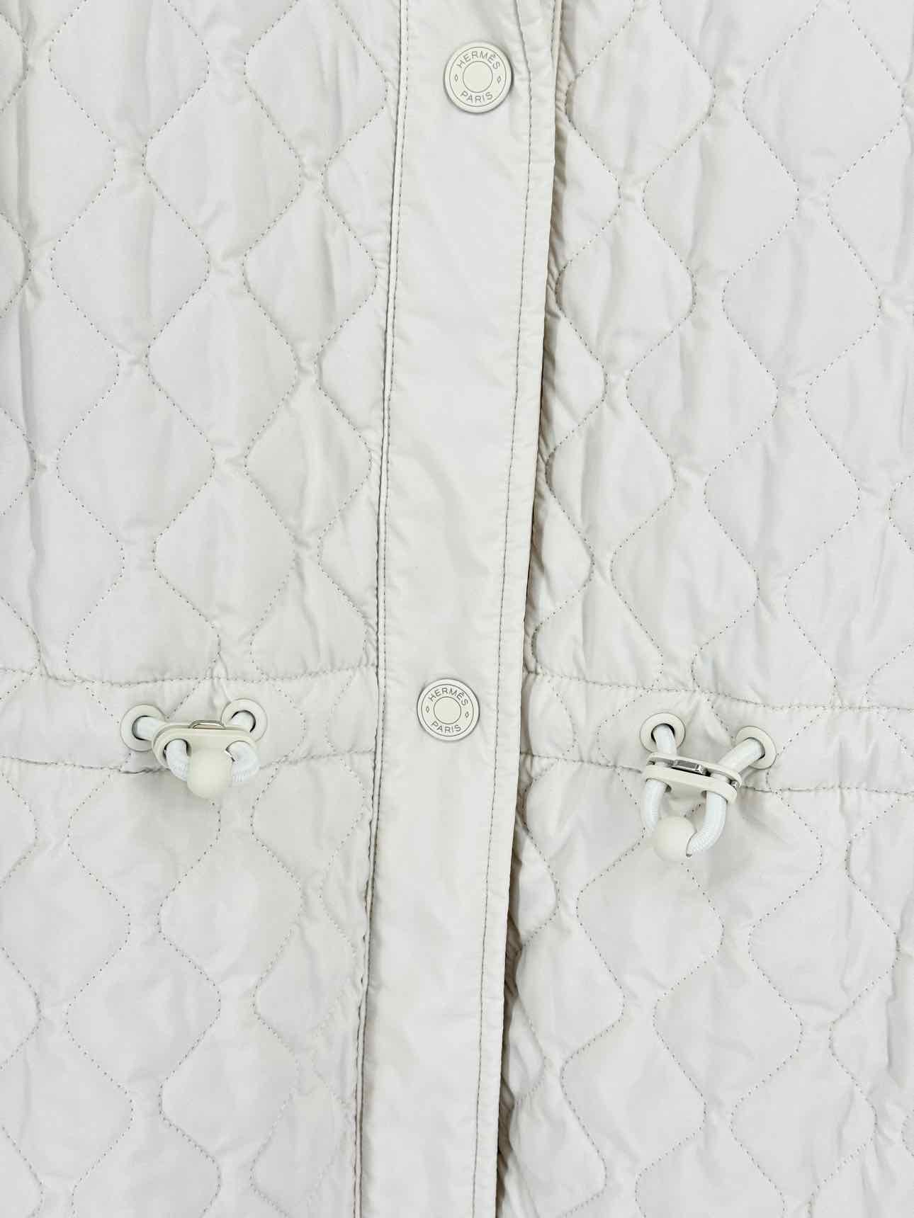 HERMES Off-white Quilted Size US 2 Jacket