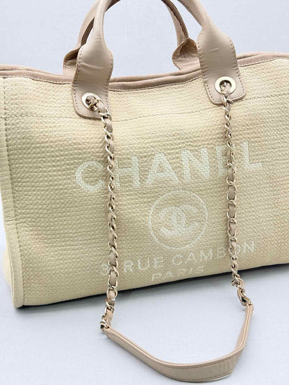 CHANEL Deauville Beige Tote Bag