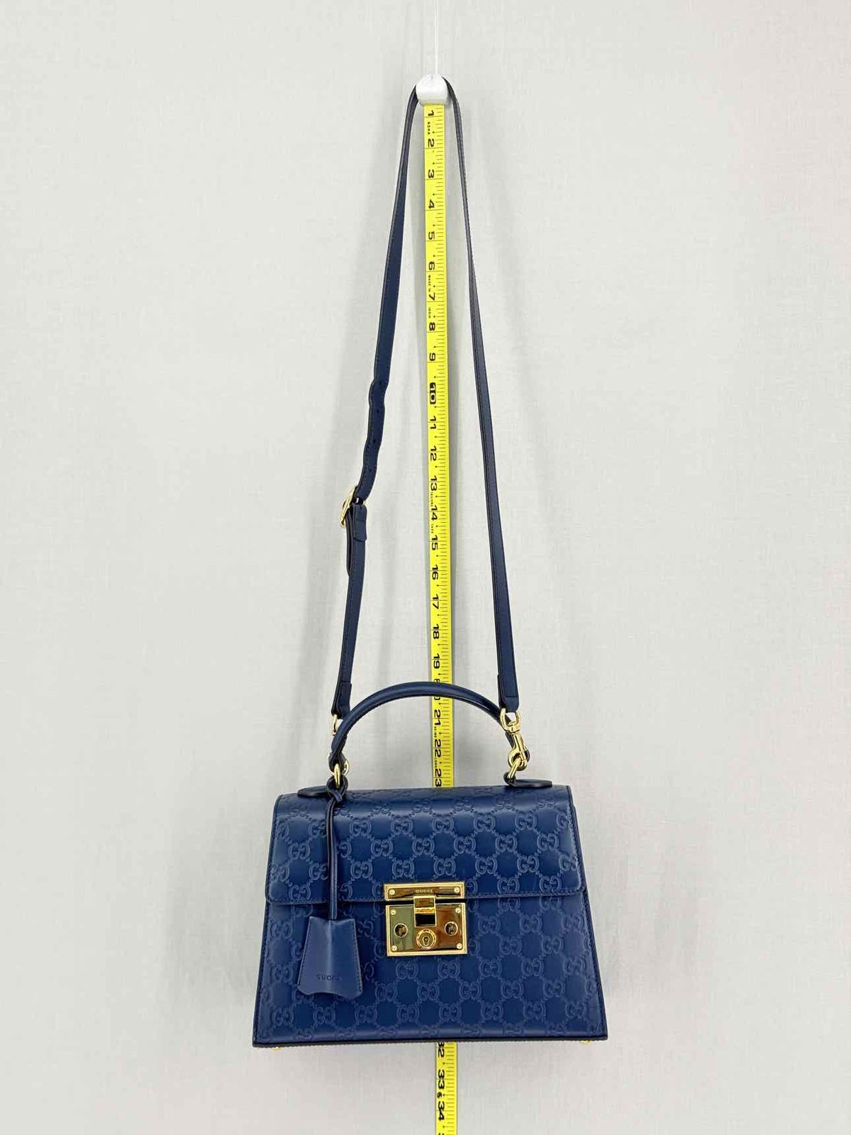 GUCCI Padlock Blue Guccissima Top Handle