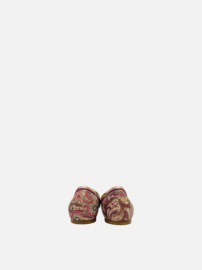 ETRO Embellished Cream & Pink Ballerinas 41