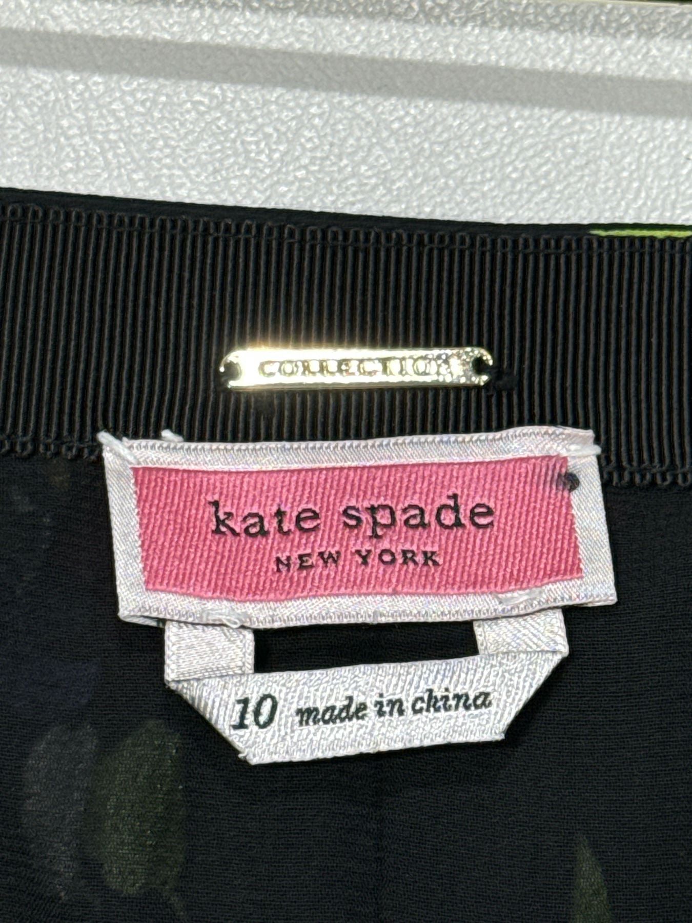 KATE SPADE Black Multicolor Size US 10 Midi Skirt