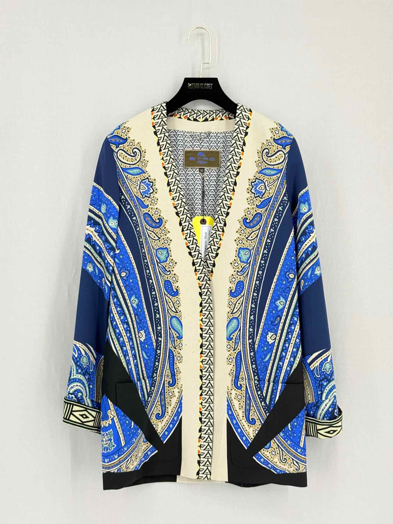ETRO Blue Multicolor Size US 6 Blazer