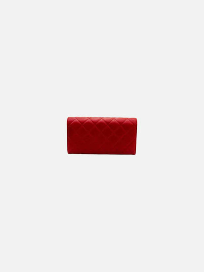 CHANEL Flap Red Quilted Continental Wallet