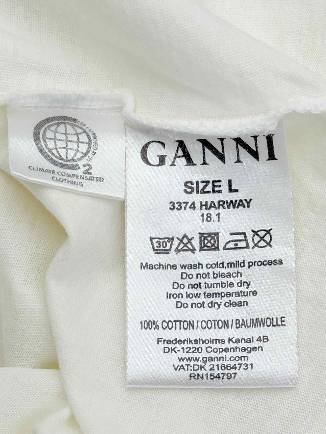 GANNI Harway Cherry White Multicolor Size Large T-shirt