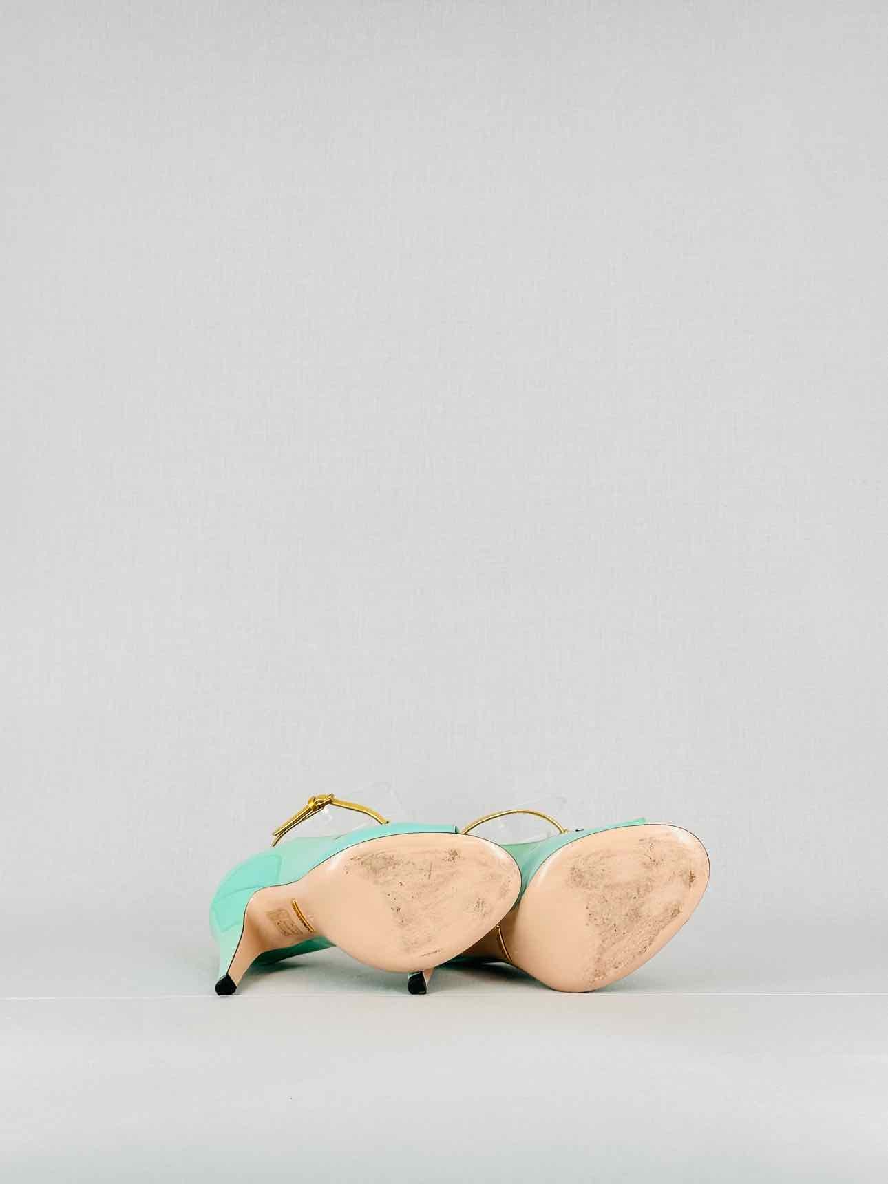 GUCCI Molina Lips Turquoise Size EU 36 Pumps