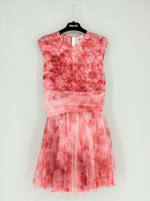 GIAMBATTISTA VALLI Red Floral Size Small Short Dress