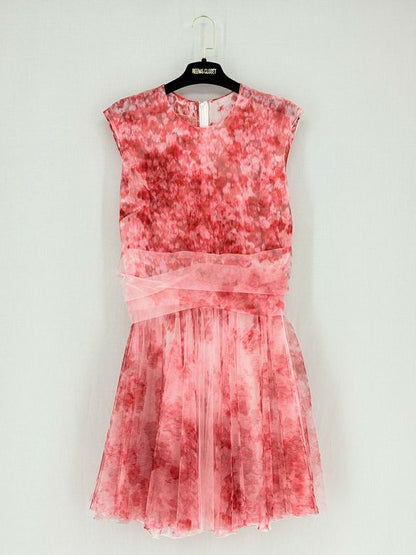 GIAMBATTISTA VALLI Red Floral Size Small Short Dress