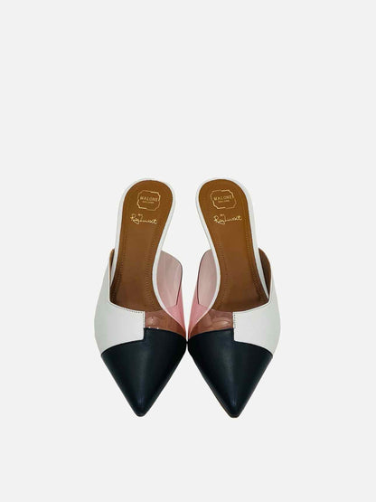 MALONE SOULIERS White & Black Size EU 35 Mules
