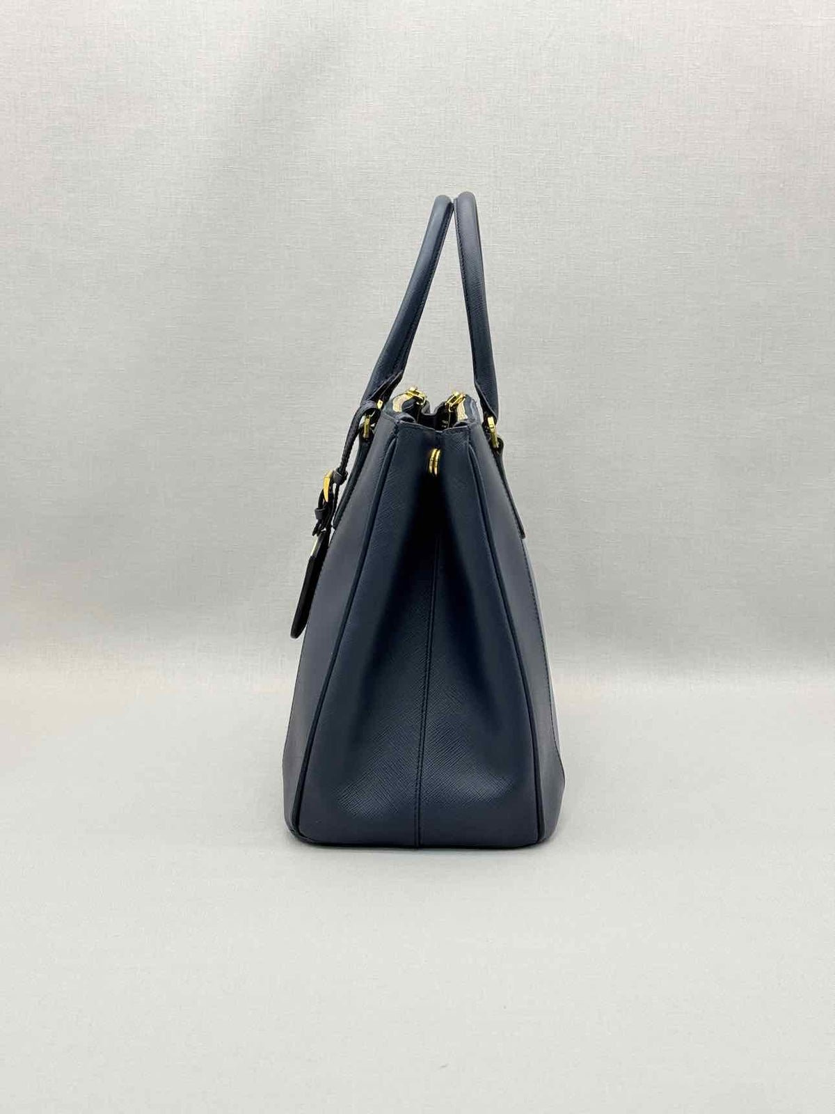 PRADA Double Zip Navy Blue Tote Bag