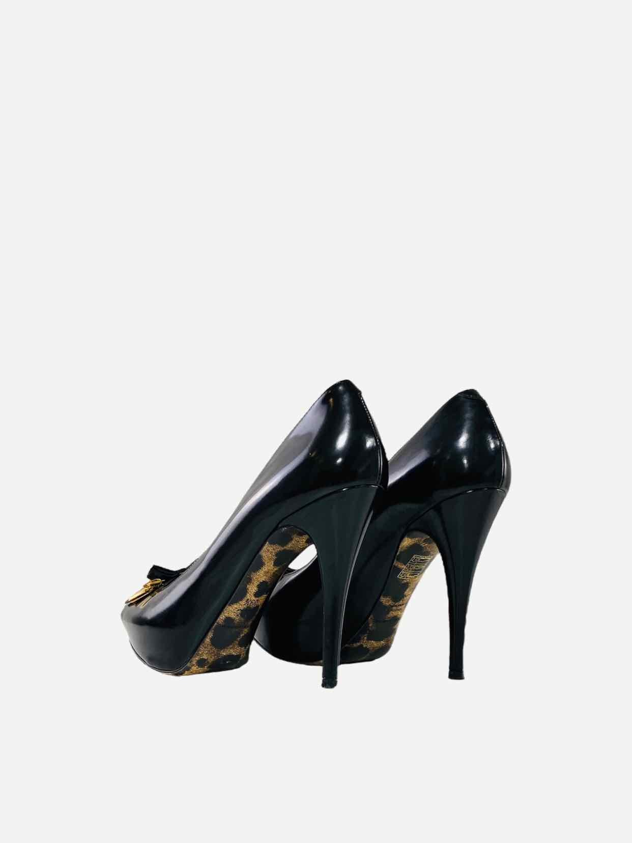 DOLCE & GABBANA Peep Toe Black Size EU 39.5 Pumps