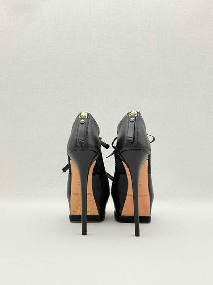 GIANMARCO LORENZI Lace Up Black Size EU 37 Pumps
