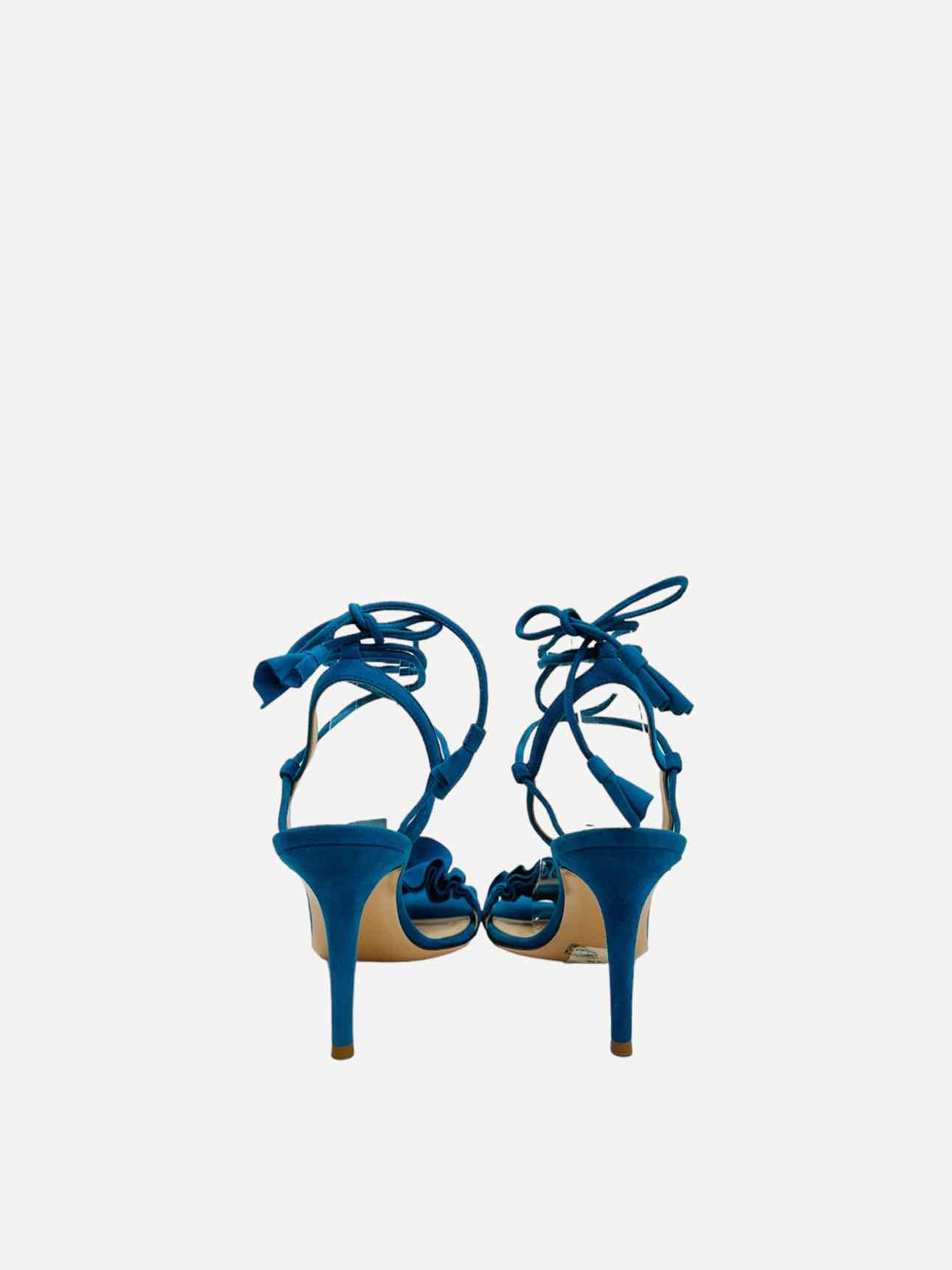 GIANVITO ROSSI Ankle Wrap Blue Heeled Sandals 38