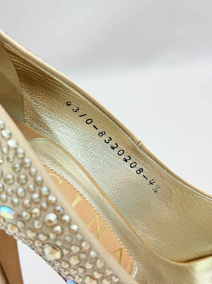 GINA Gold Crystal Embellished Size EU 37.5 Pumps