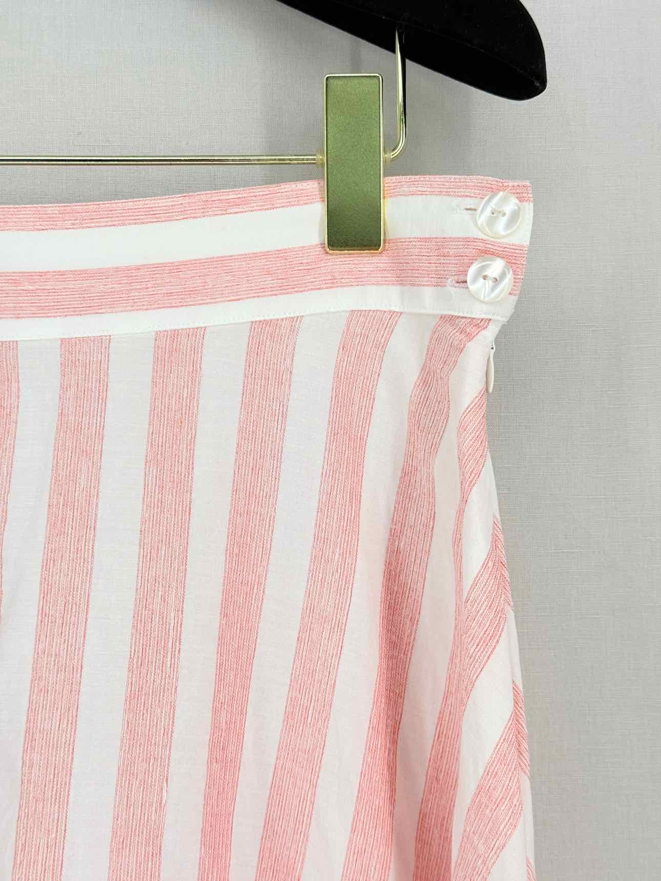 IRIS & INK Pink Striped Size US 10 Midi Skirt