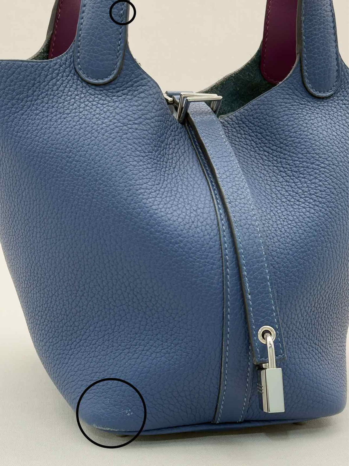 HERMES Picotin Bleu Agate Top Handle