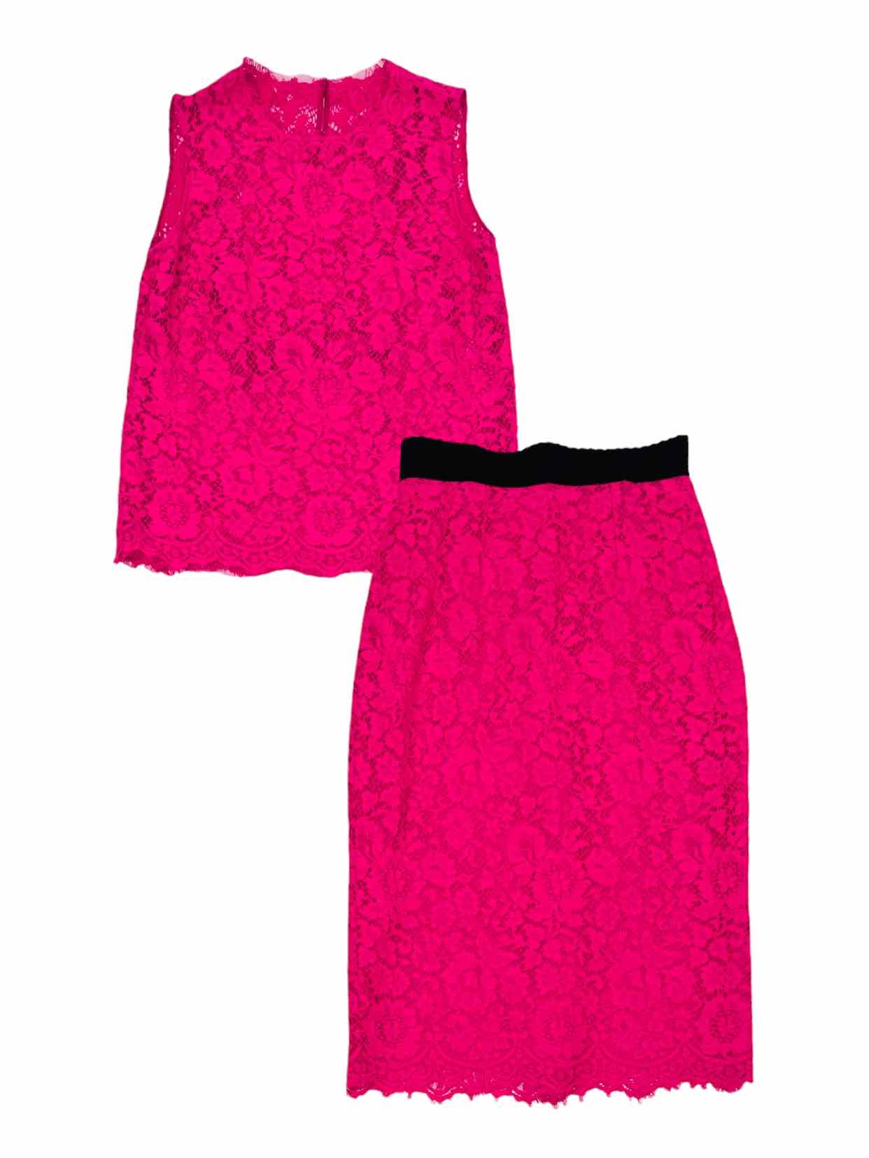 DOLCE & GABBANA Fuchsia Size US 4 Top & Skirt Outfit