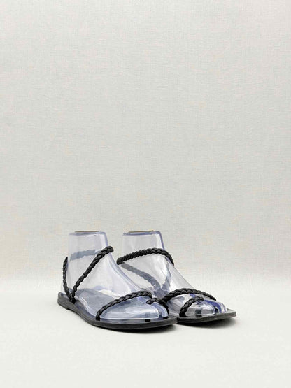 ANCIENT GREEK SANDALS Black Braided Size EU 39 Sandals