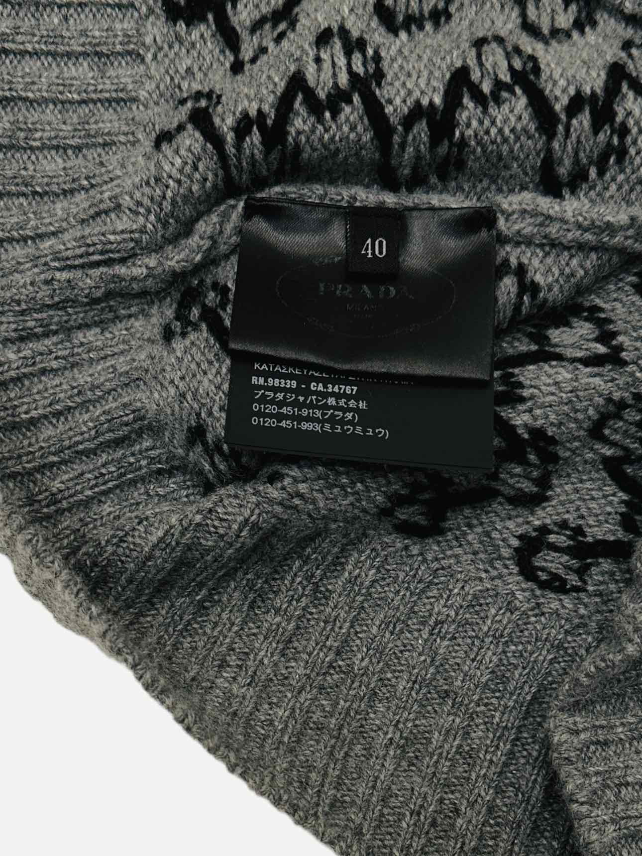 PRADA One Shoulder Grey & Black Size US 4 Top