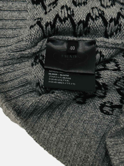 PRADA One Shoulder Grey & Black Size US 4 Top