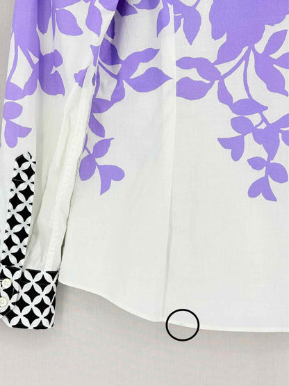 ETRO White Multicolor Floral Print Size US 2 Shirt
