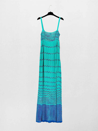 M MISSONI Turquoise Multicolor Size US 6 Long Dress