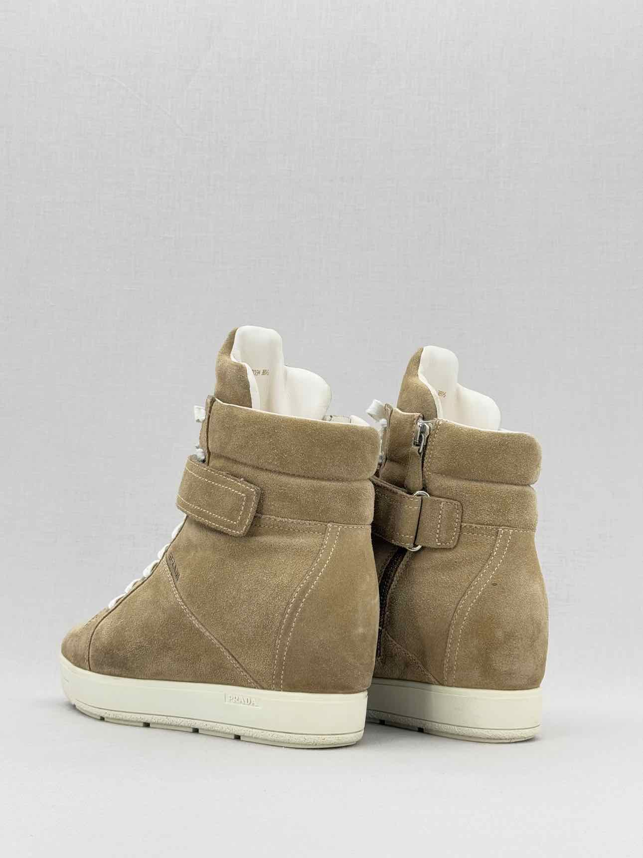 PRADA Beige Suede EU Shoe Size 38.5 Ankle Boots