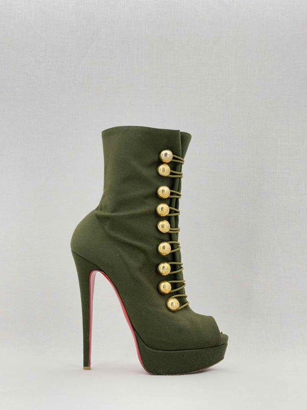 CHRISTIAN LOUBOUTIN Alta Bouton Khaki Size EU 39 Boots