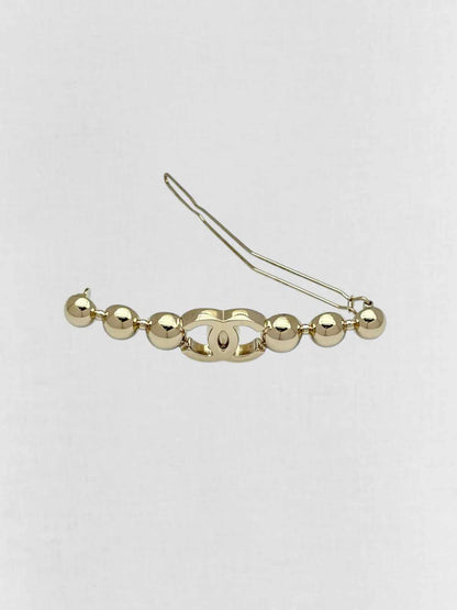 CHANEL Gold Beaded Hair Clip