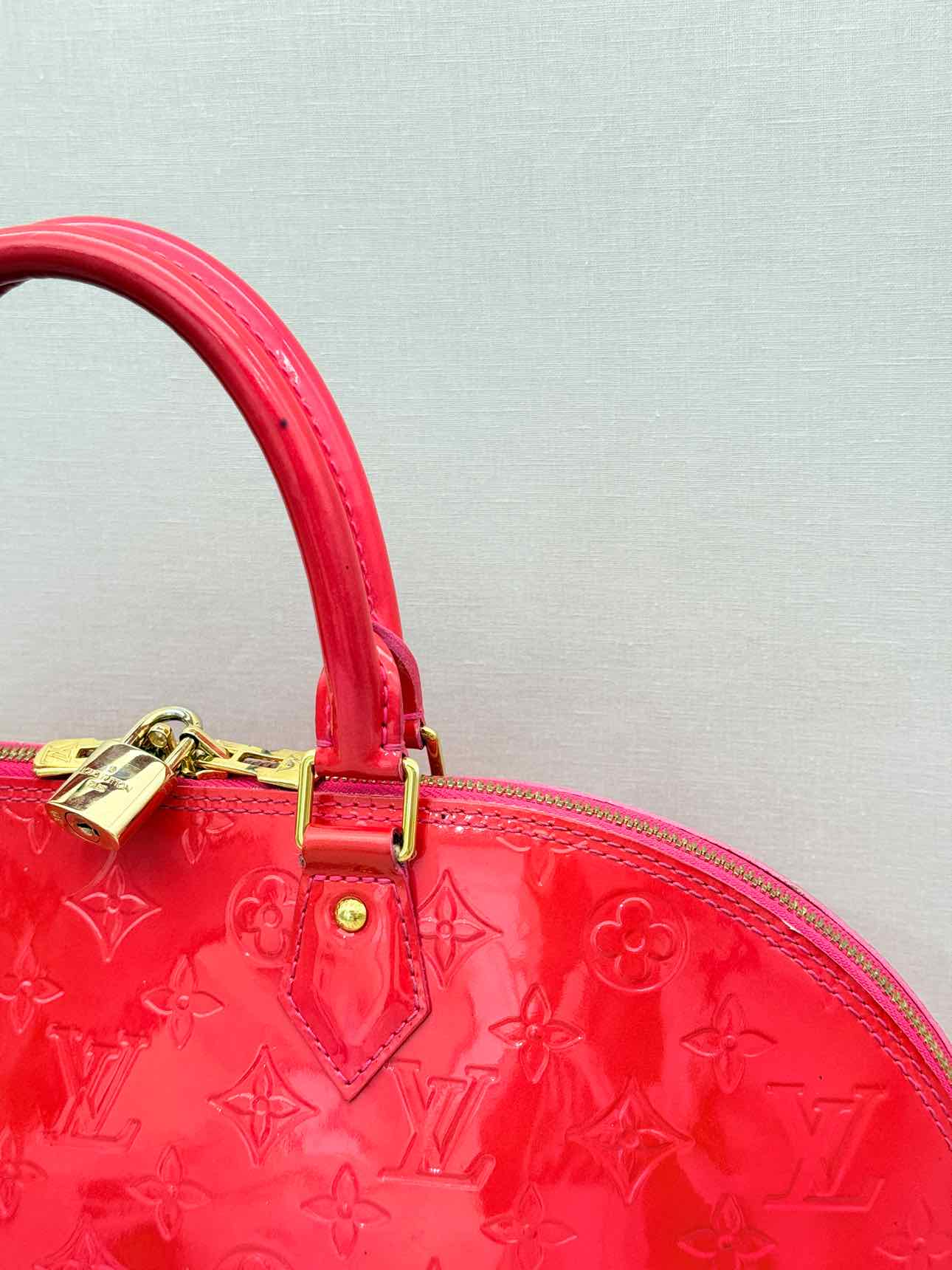 LOUIS VUITTON Alma Red Monogram Top Handle