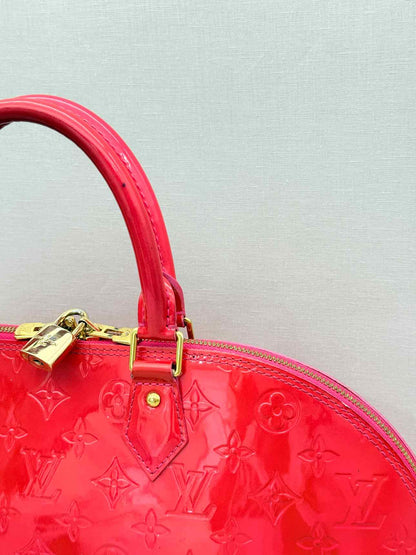 LOUIS VUITTON Alma Red Monogram Top Handle