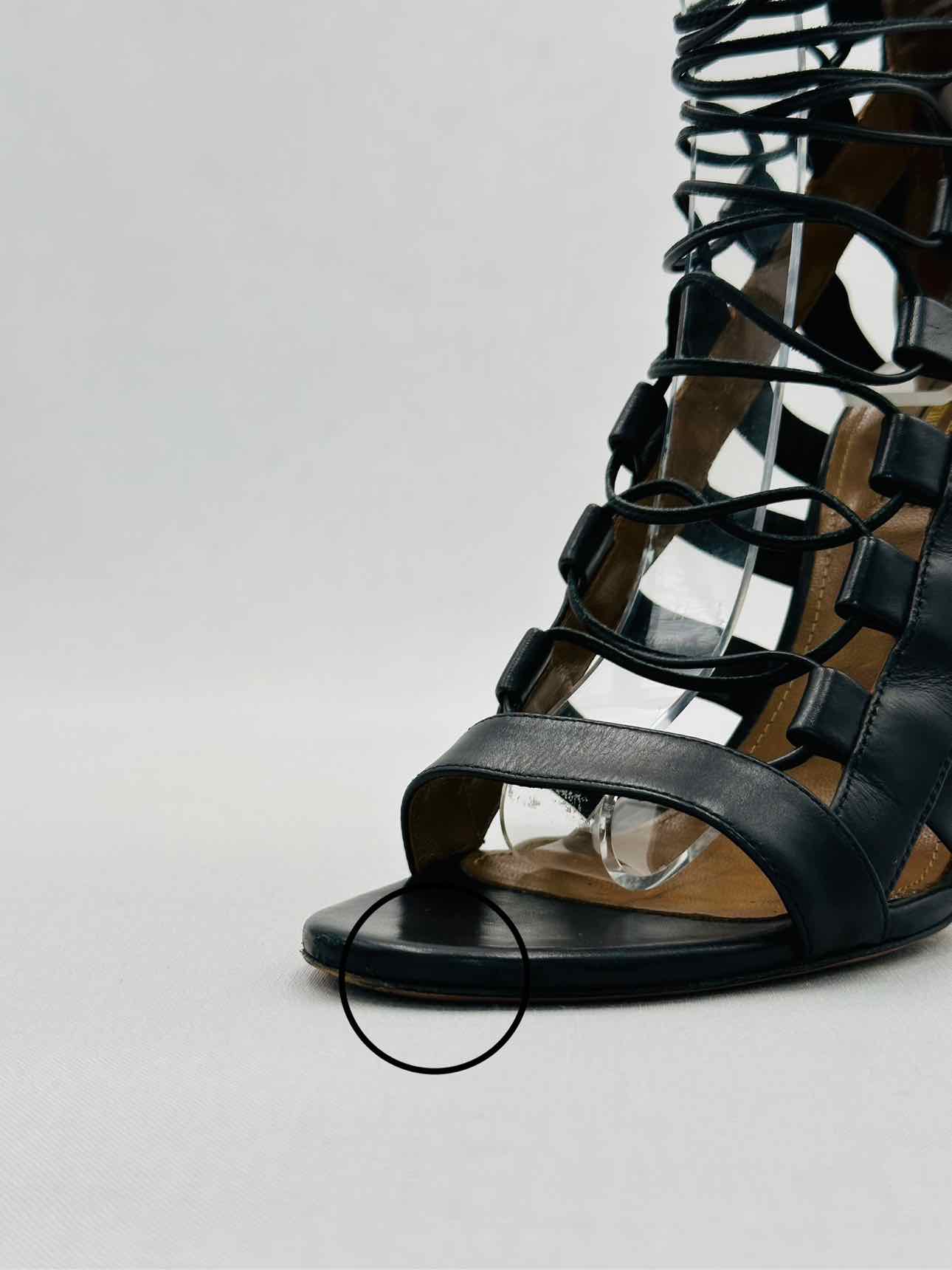 AQUAZZURA Amazon Black Size EU 38.5 Heeled Sandals