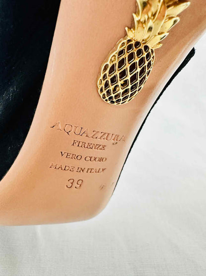 AQUAZZURA Black Size EU 39 Slingbacks