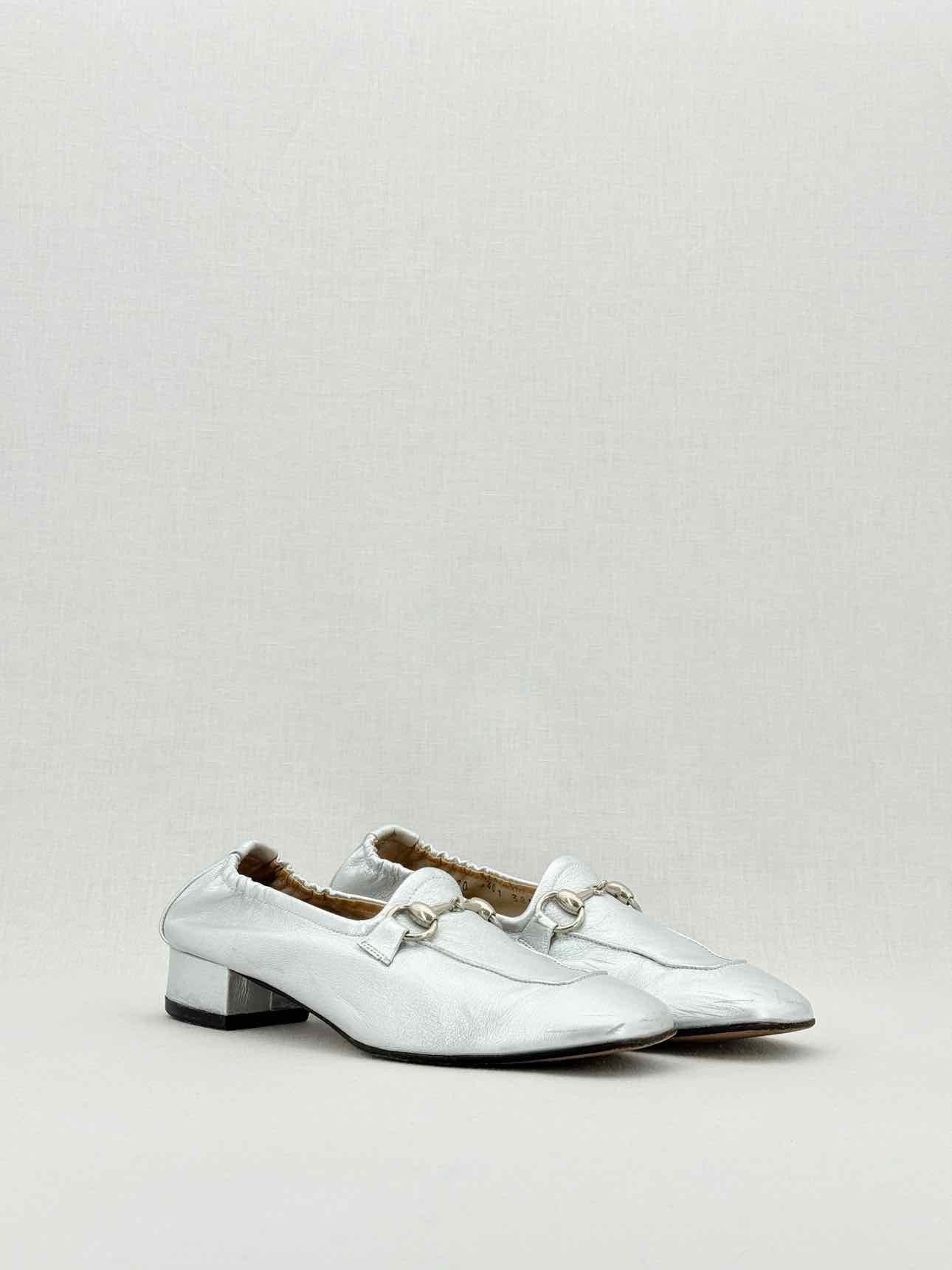 GUCCI Jordaan Silver Size EU 38.5 Loafers