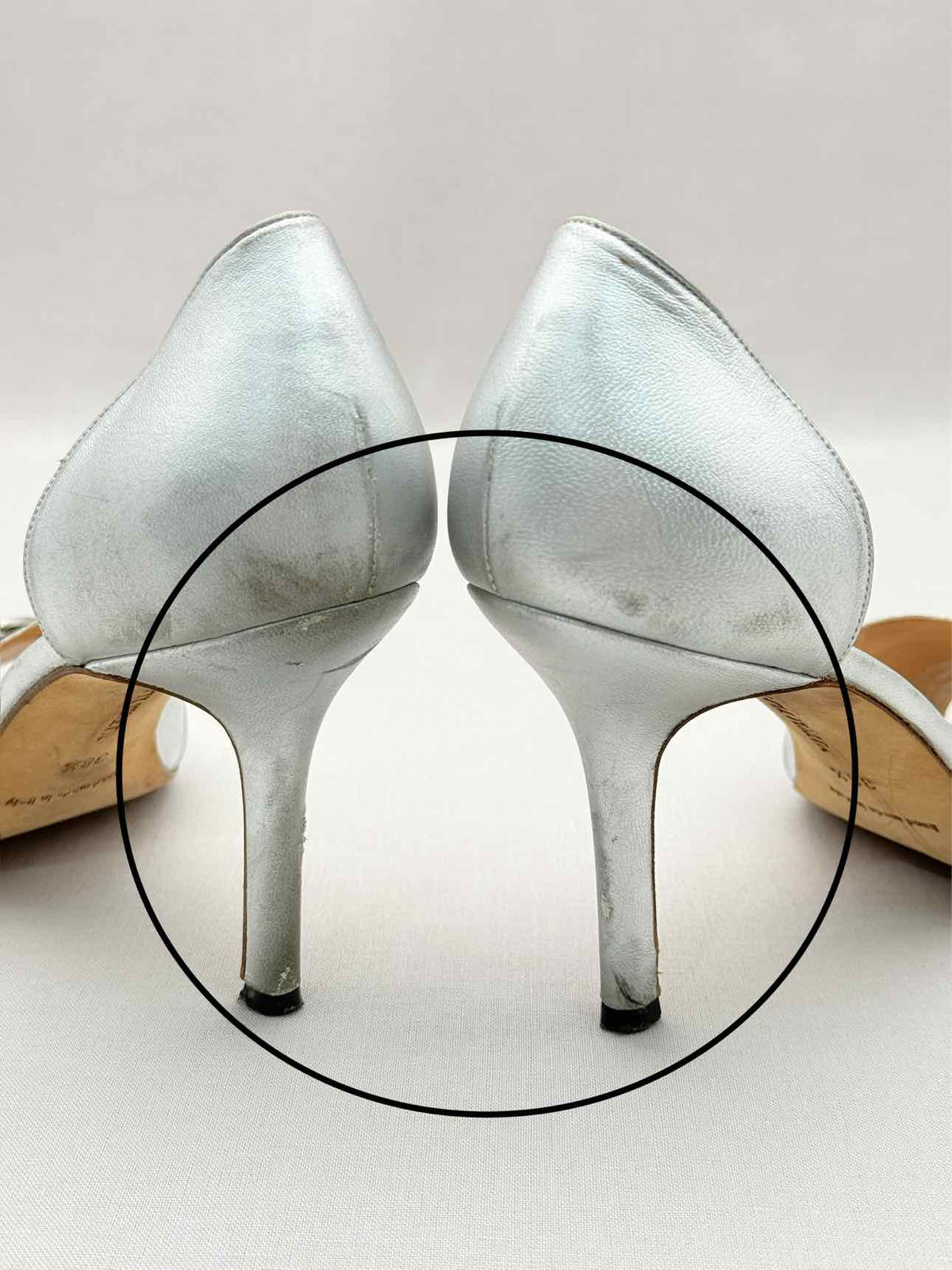 MANOLO BLAHNIK Silver Size EU 38.5 Heeled Sandals
