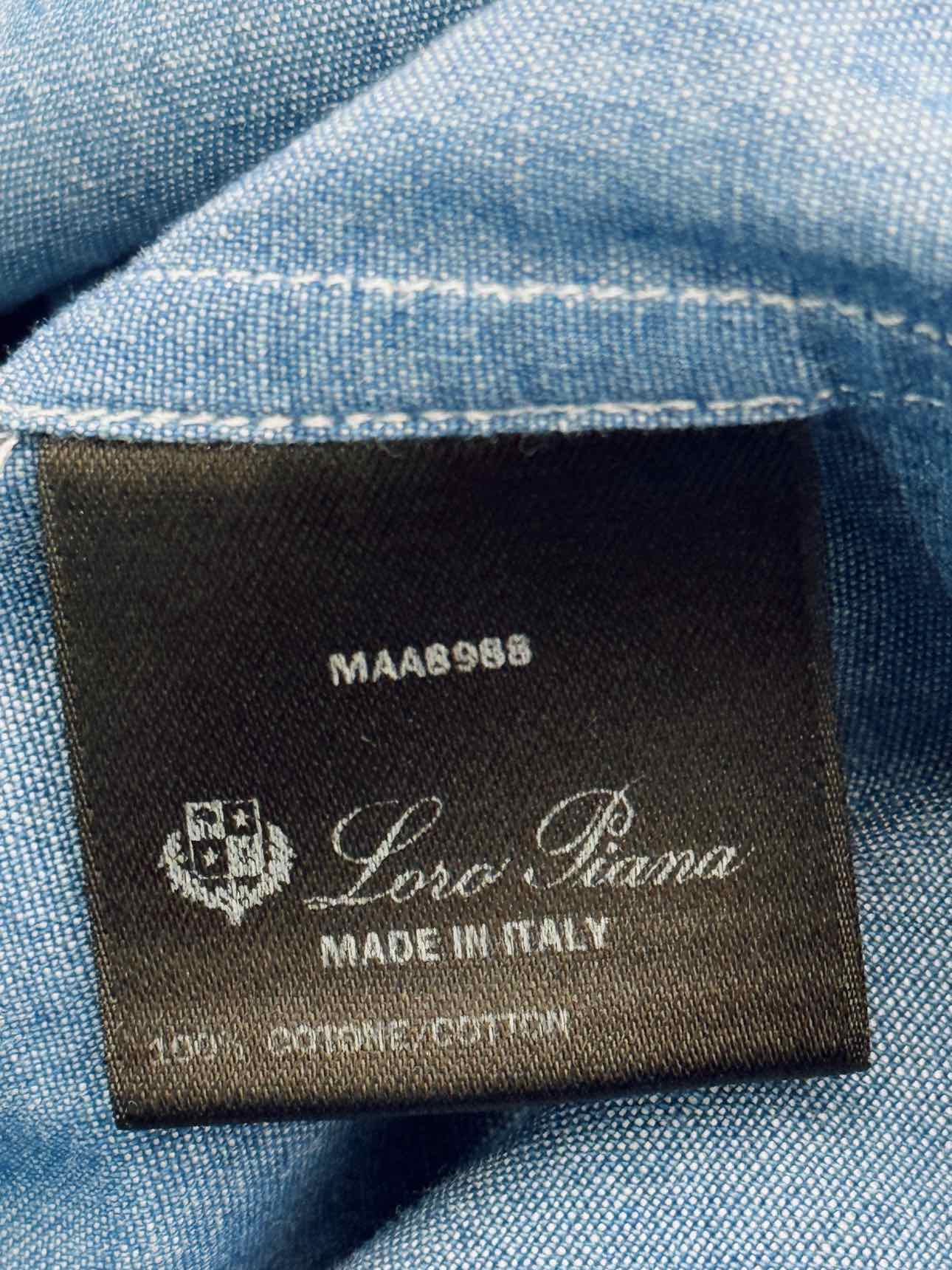 LORO PIANA Chambray Blue Size US 4 Shirt
