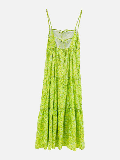 FAITHFULL THE BRAND Nyree Green Floral Midi Dress