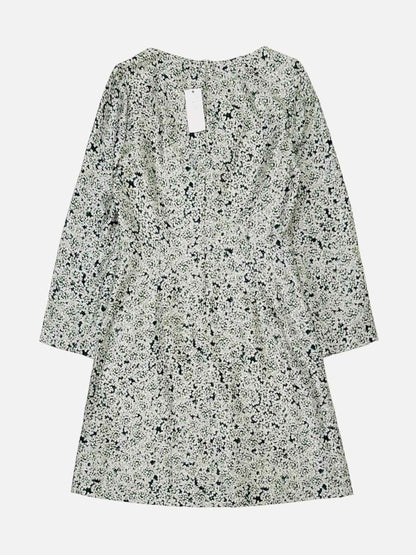 TORY BURCH Mini Green & White Floral Print Mini Dress