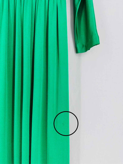HALSTON HERITAGE Pleated Green Size Medium Long Dress