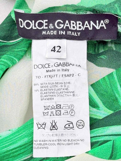 DOLCE & GABBANA Green & White Size US 6 Top