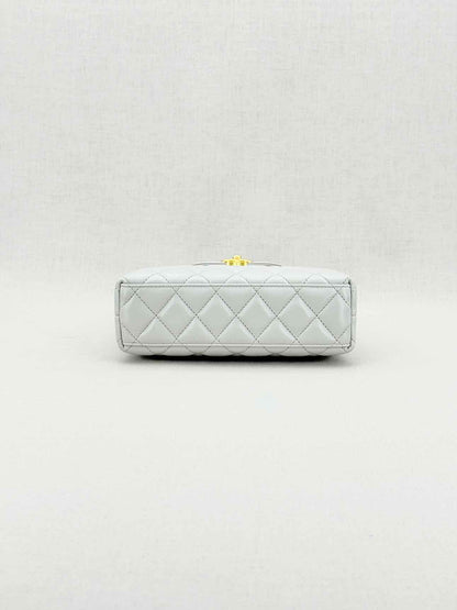 CHANEL Kelly Grey Quilted Top Handle