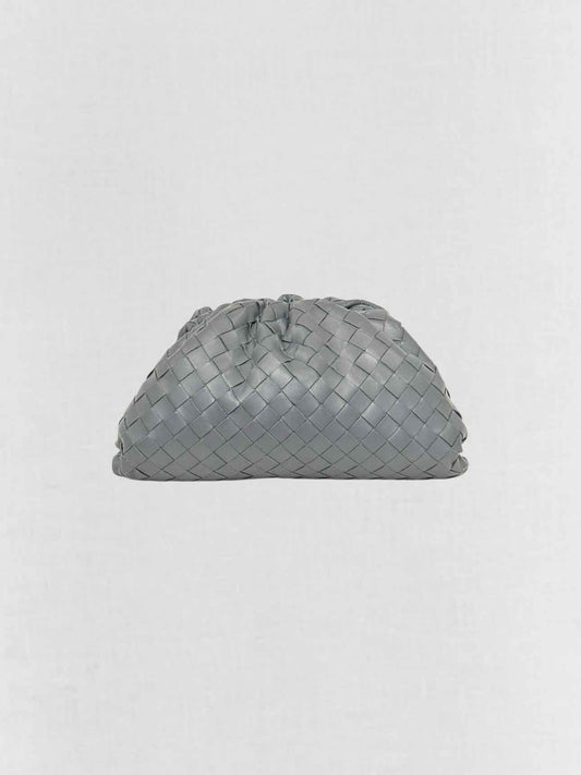 BOTTEGA VENETA Pouch Grey Intrecciato Clutch