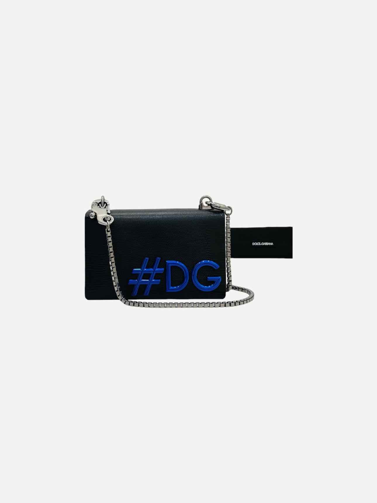 DOLCE & GABBANA Black & Blue Shoulder Bag