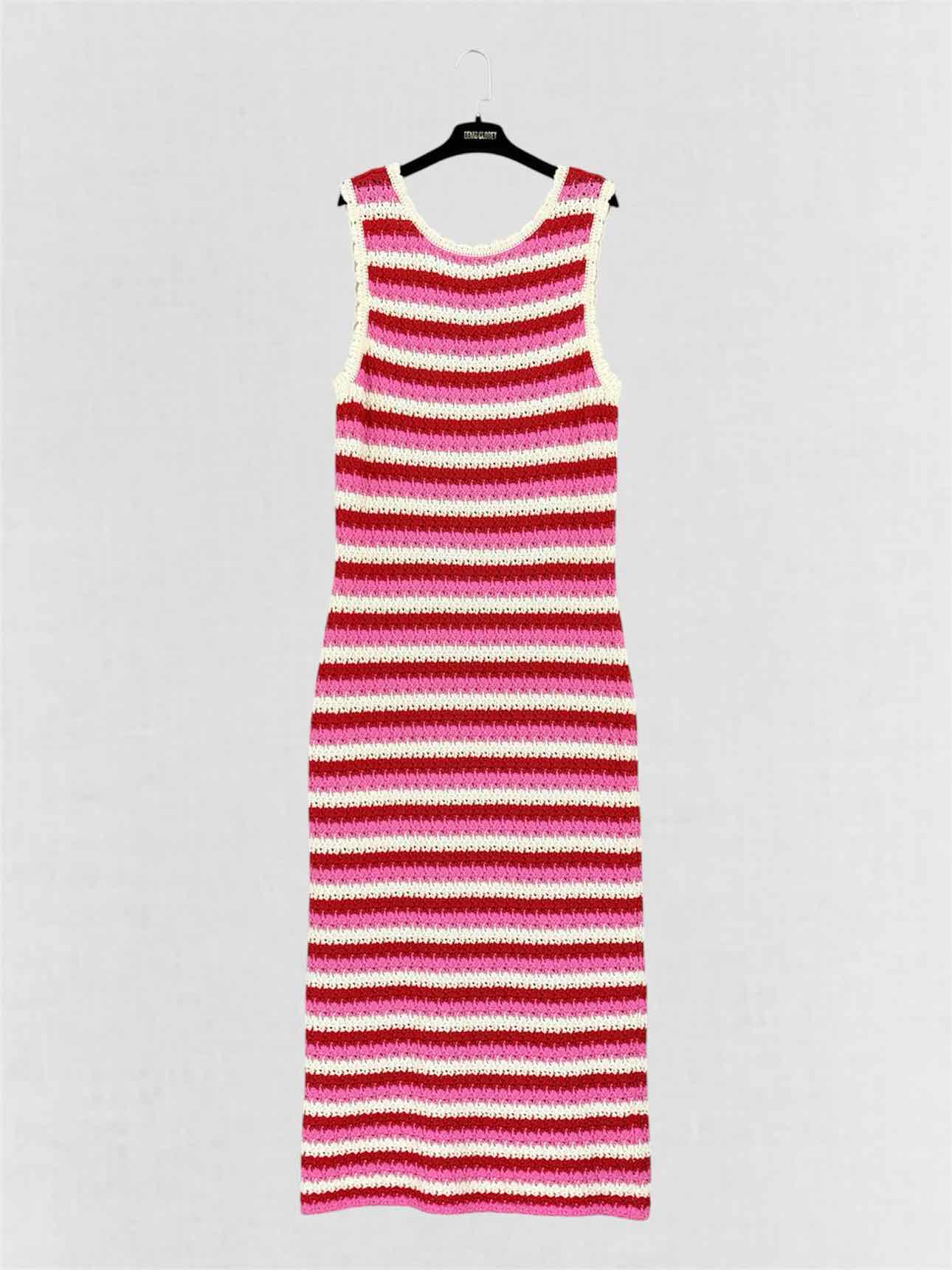 KITRI Bunty Pink, Red & White Size Large Long Dress