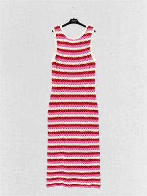 KITRI Bunty Pink, Red & White Size Large Long Dress