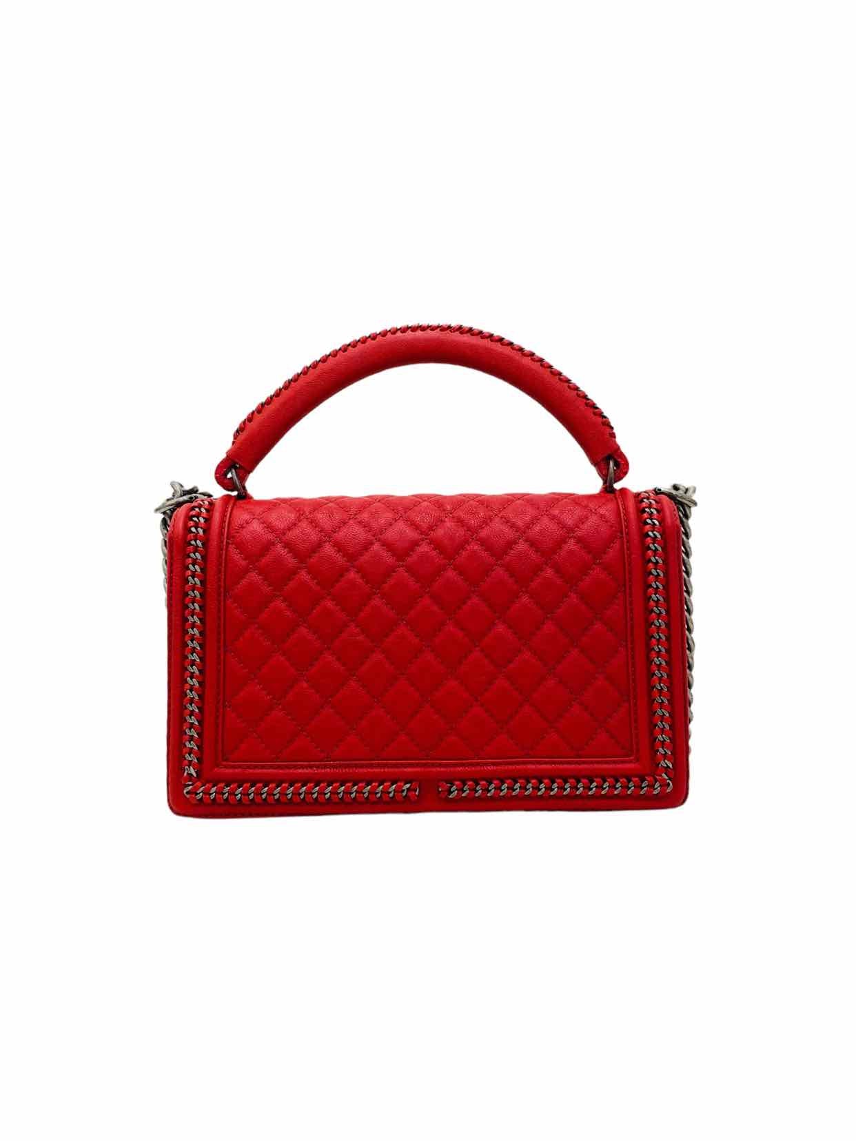CHANEL Boy Flap Red Shoulder Bag